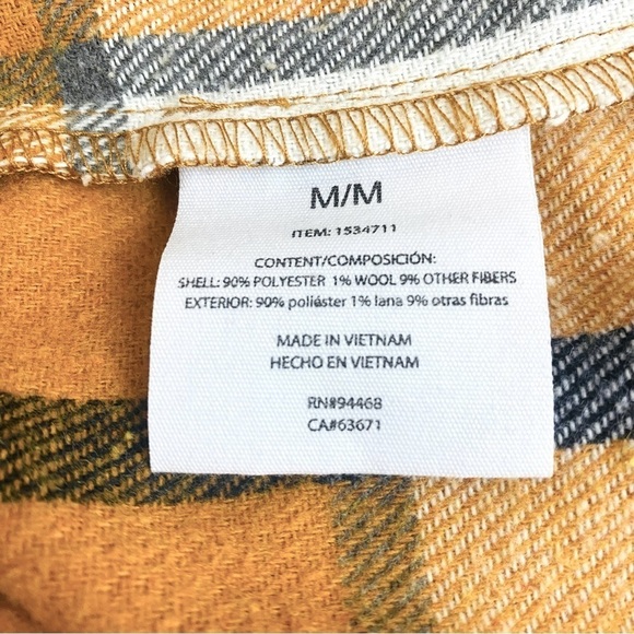 HFX Butterscotch Plaid Snap Front Shacket Shirt Jacket Size M - Picture 5 of 8